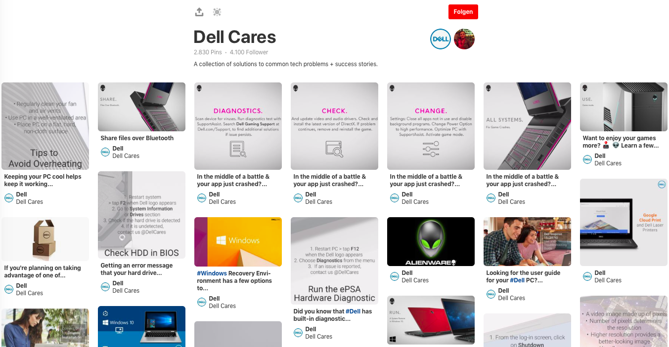 Dell-Pinnwand Screenshot