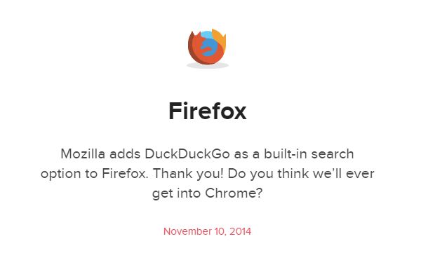 DuckDuck Go Firefox Integration