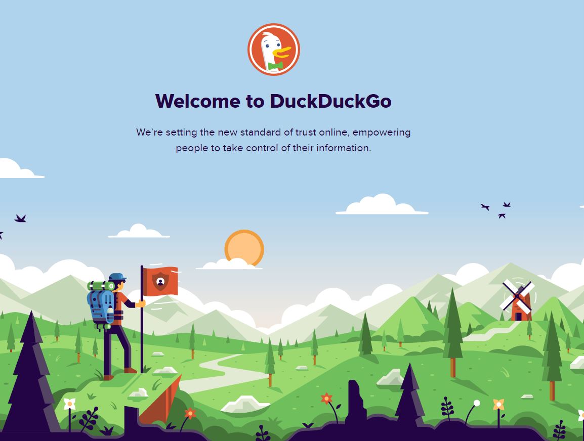 DuckduckGo Webseite Slogan